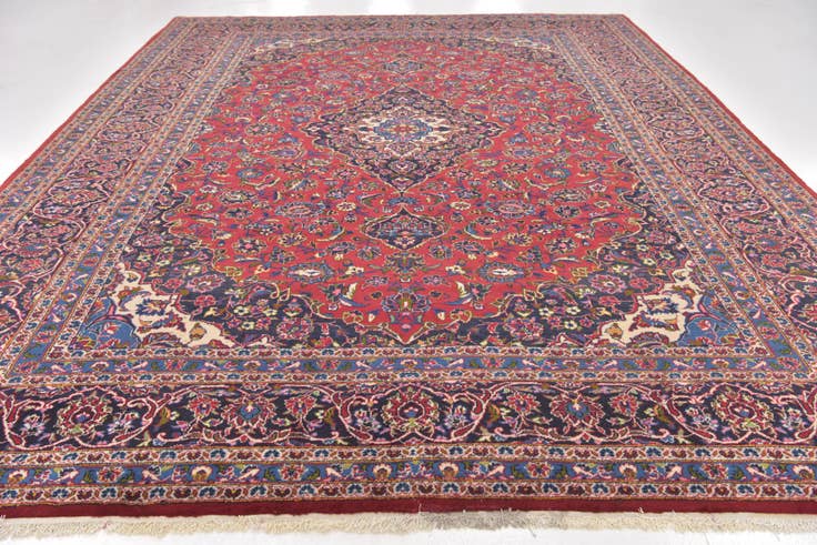 Detail image of 10' x 13' Hand Knotted Mashad Persian Wool Rug