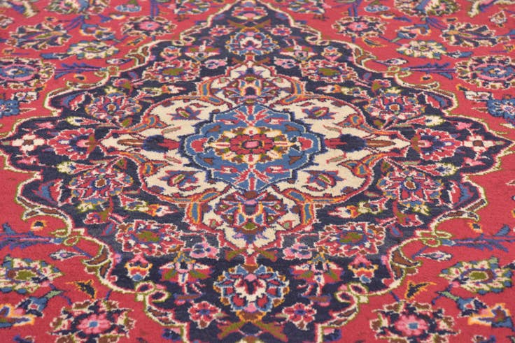 Detail image of 10' x 13' Hand Knotted Mashad Persian Wool Rug