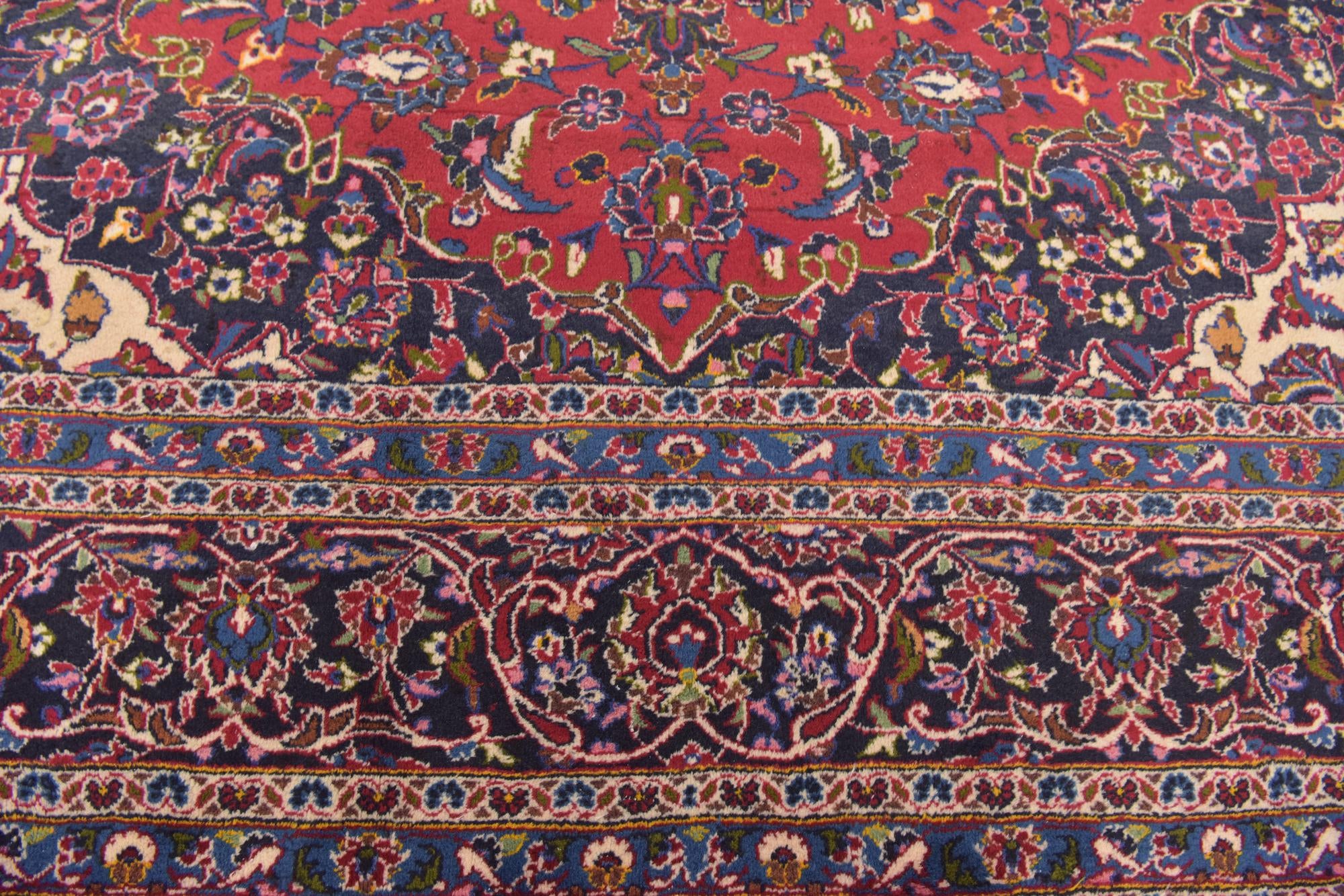 10' x 13' Hand Knotted Mashad Persian Wool Rug