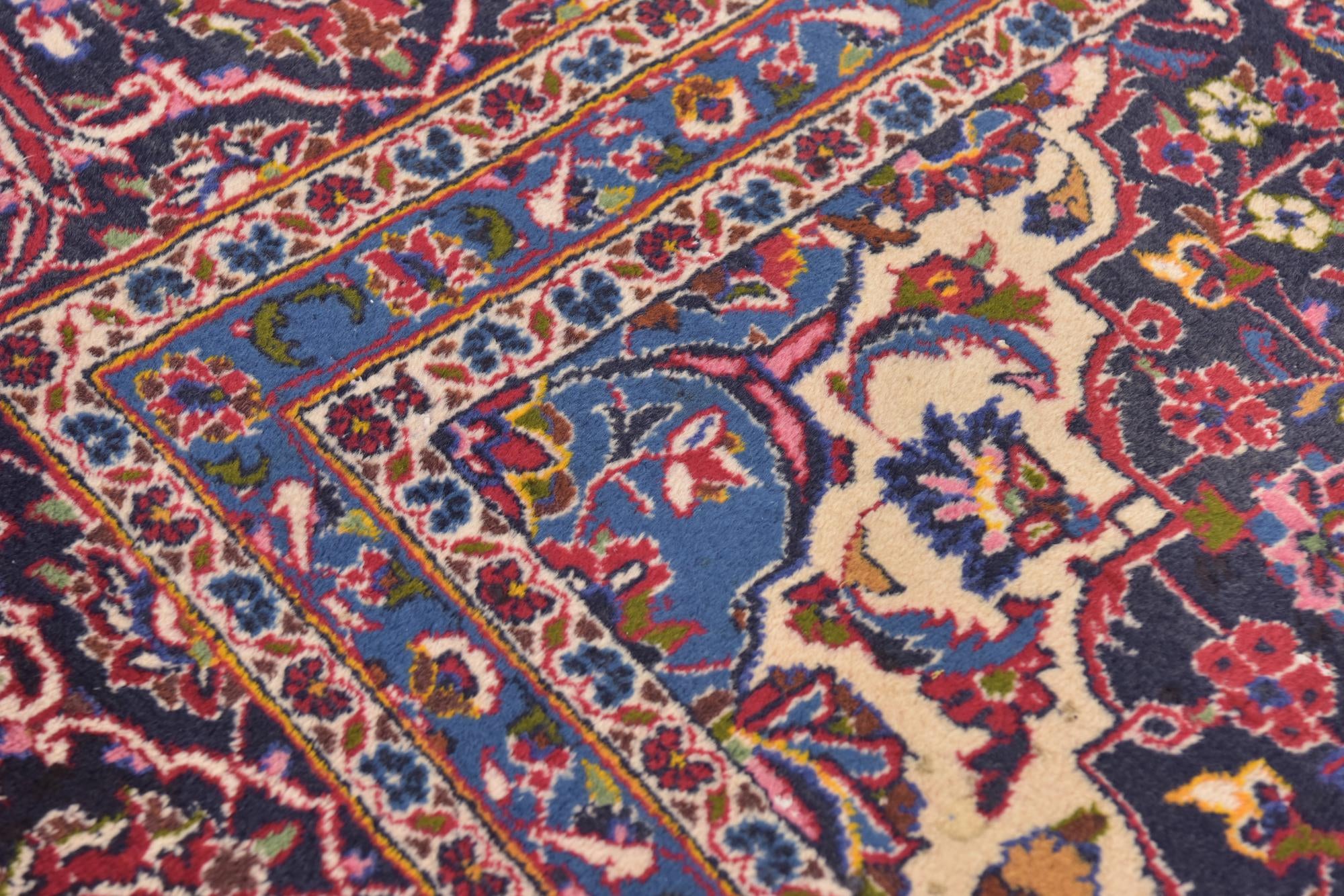 10' x 13' Hand Knotted Mashad Persian Wool Rug