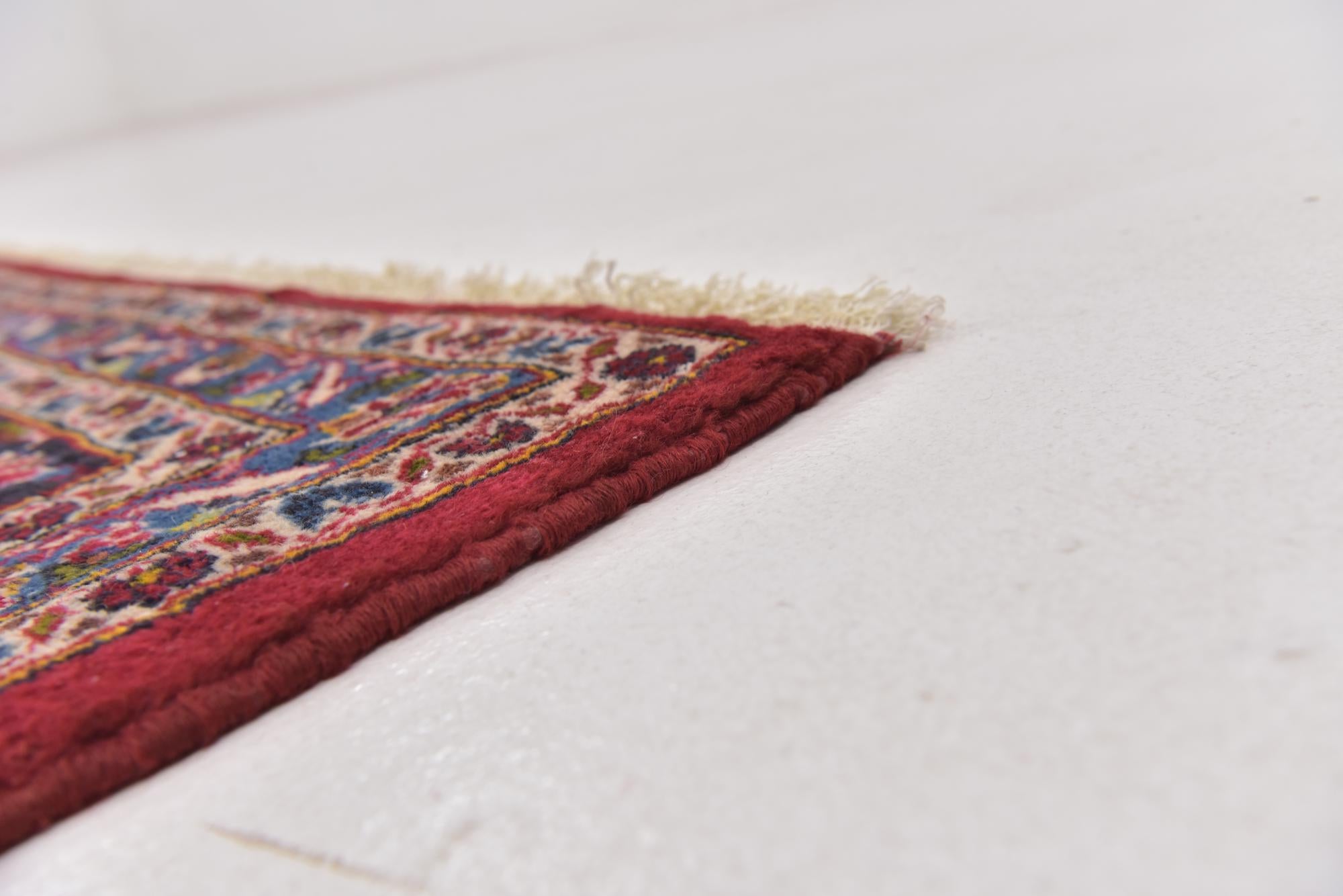 10' x 13' Hand Knotted Mashad Persian Wool Rug