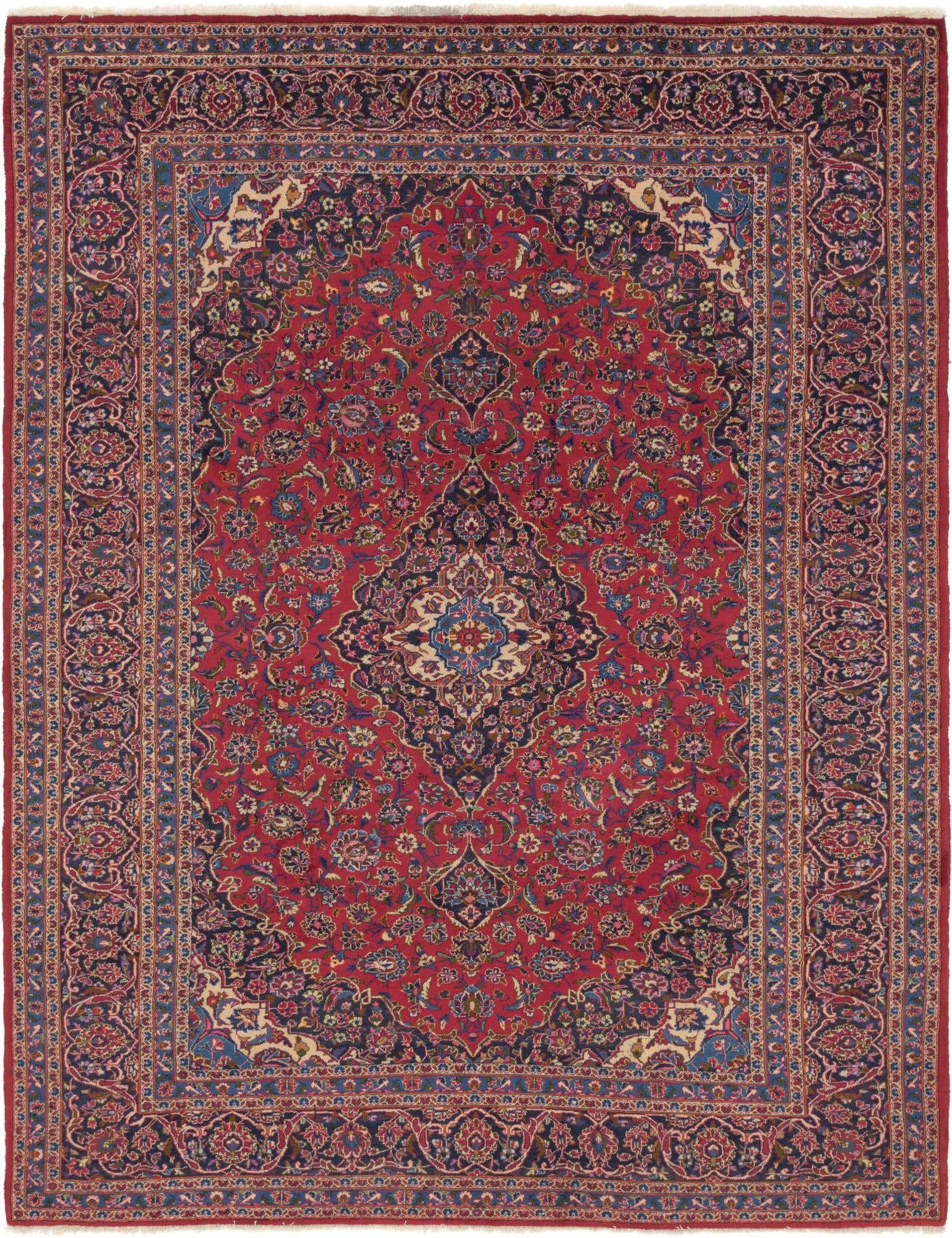 10' x 13' Hand Knotted Mashad Persian Wool Rug