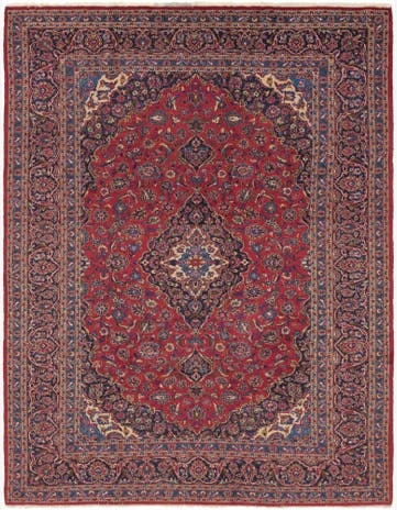 10' x 13' Hand Knotted Mashad Persian Wool Rug
