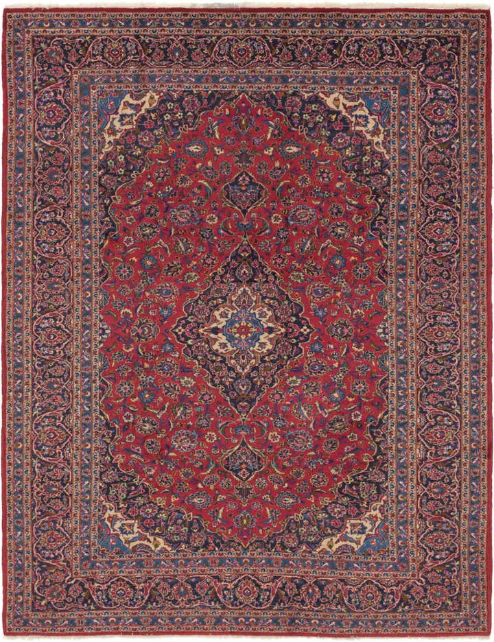 10' x 13' Hand Knotted Mashad Persian Wool Rug