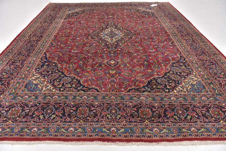 9' 10 x 12' 10 Hand Knotted Mashad Persian Wool Rug