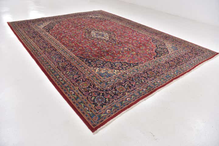 9' 10 x 12' 10 Hand Knotted Mashad Persian Wool Rug