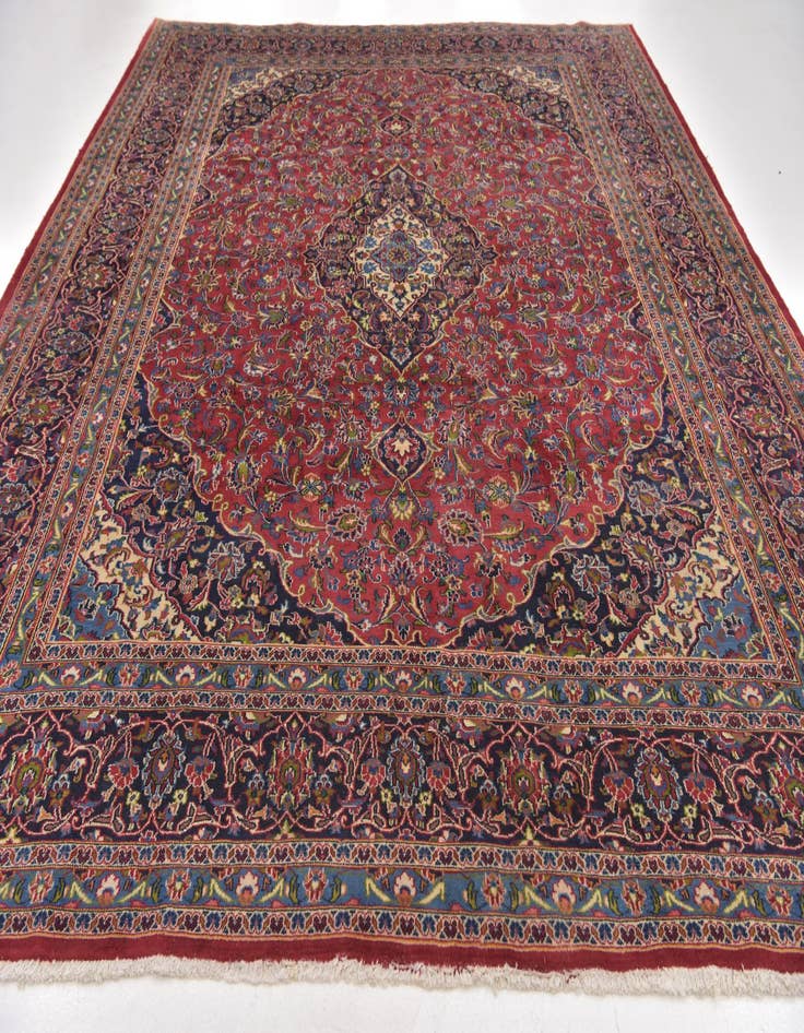 Detail image of 9' 10 x 12' 10 Hand Knotted Mashad Persian Wool Rug
