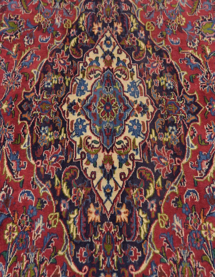 Detail image of 9' 10 x 12' 10 Hand Knotted Mashad Persian Wool Rug