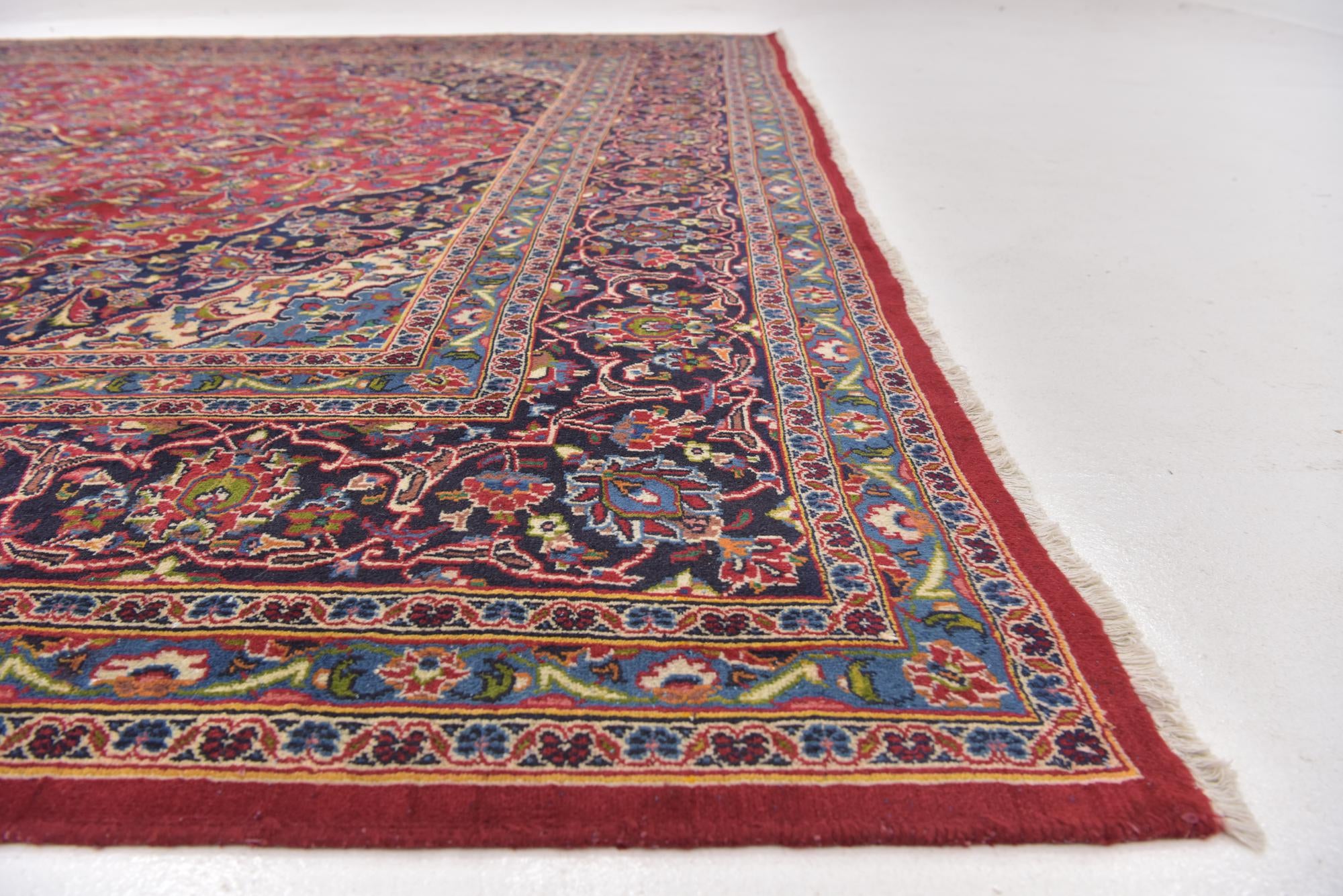 9' 10 x 12' 10 Hand Knotted Mashad Persian Wool Rug