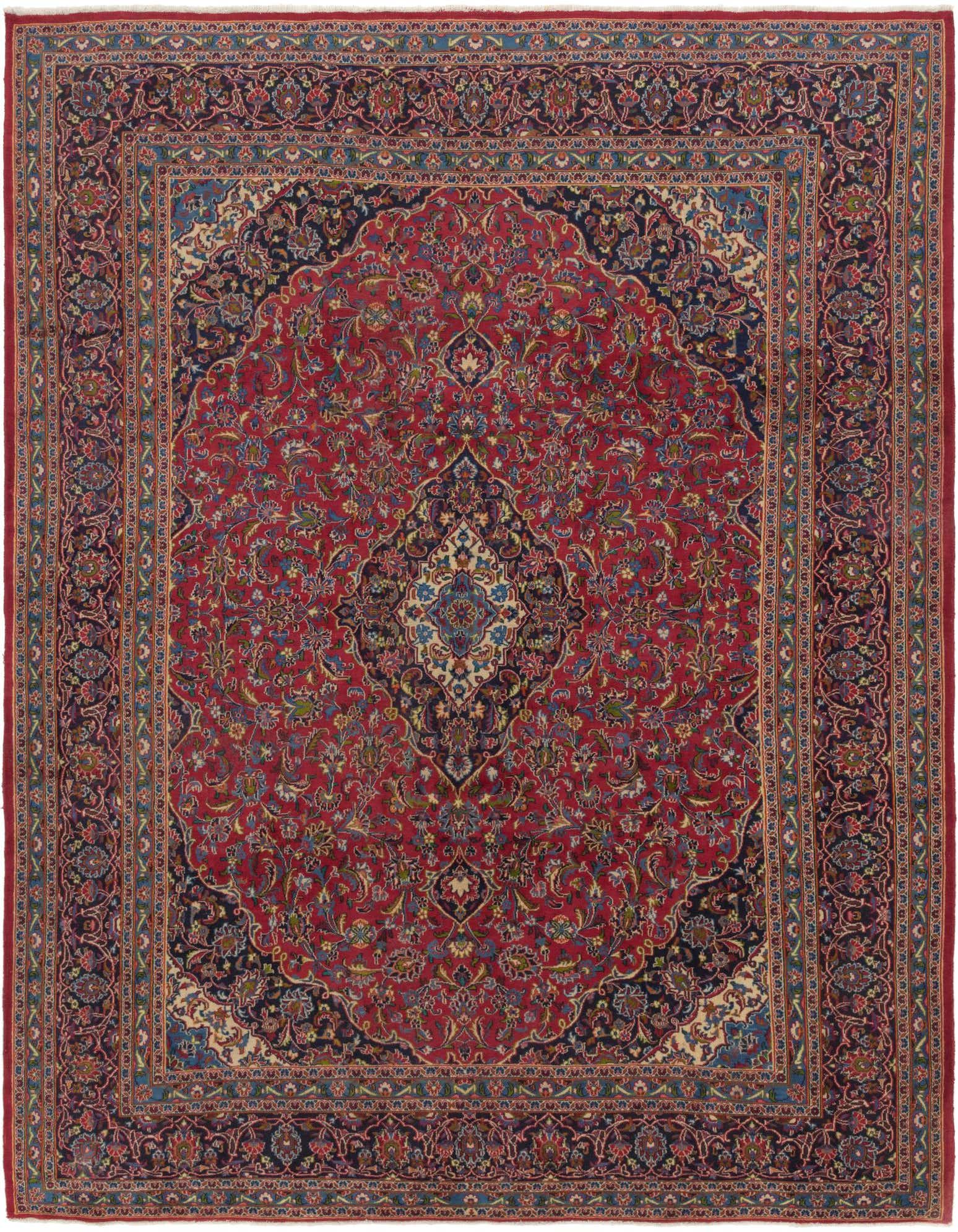 9' 10 x 12' 10 Hand Knotted Mashad Persian Wool Rug