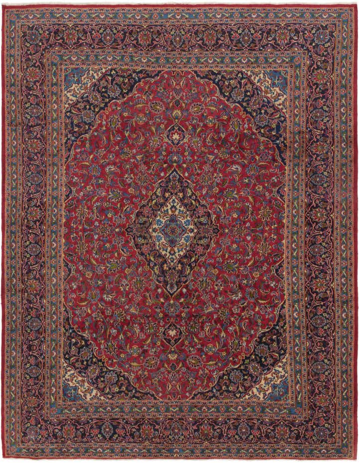 9' 10 x 12' 10 Hand Knotted Mashad Persian Wool Rug