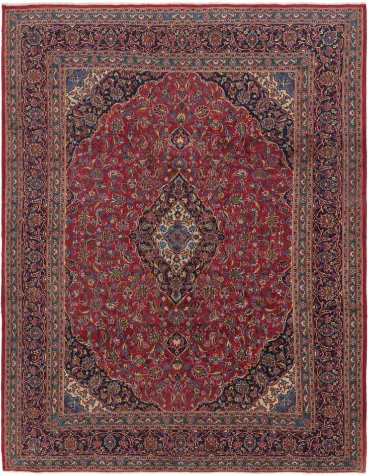 Detail image of 9' 10 x 12' 10 Hand Knotted Mashad Persian Wool Rug