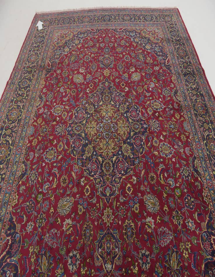 Detail image of 10' x 12' 6  Hand Knotted Mashad Persian Wool Rug