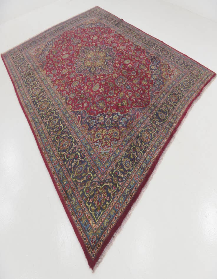 Detail image of 10' x 12' 6  Hand Knotted Mashad Persian Wool Rug