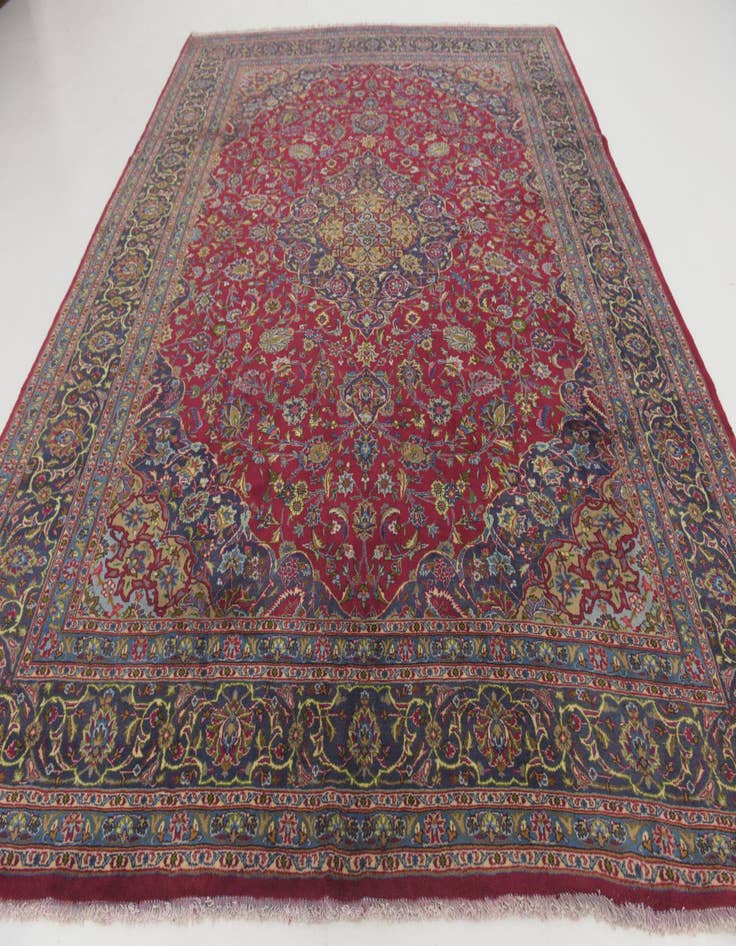 Detail image of 10' x 12' 6  Hand Knotted Mashad Persian Wool Rug