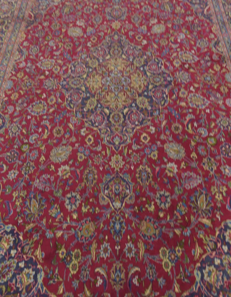 Detail image of 10' x 12' 6  Hand Knotted Mashad Persian Wool Rug