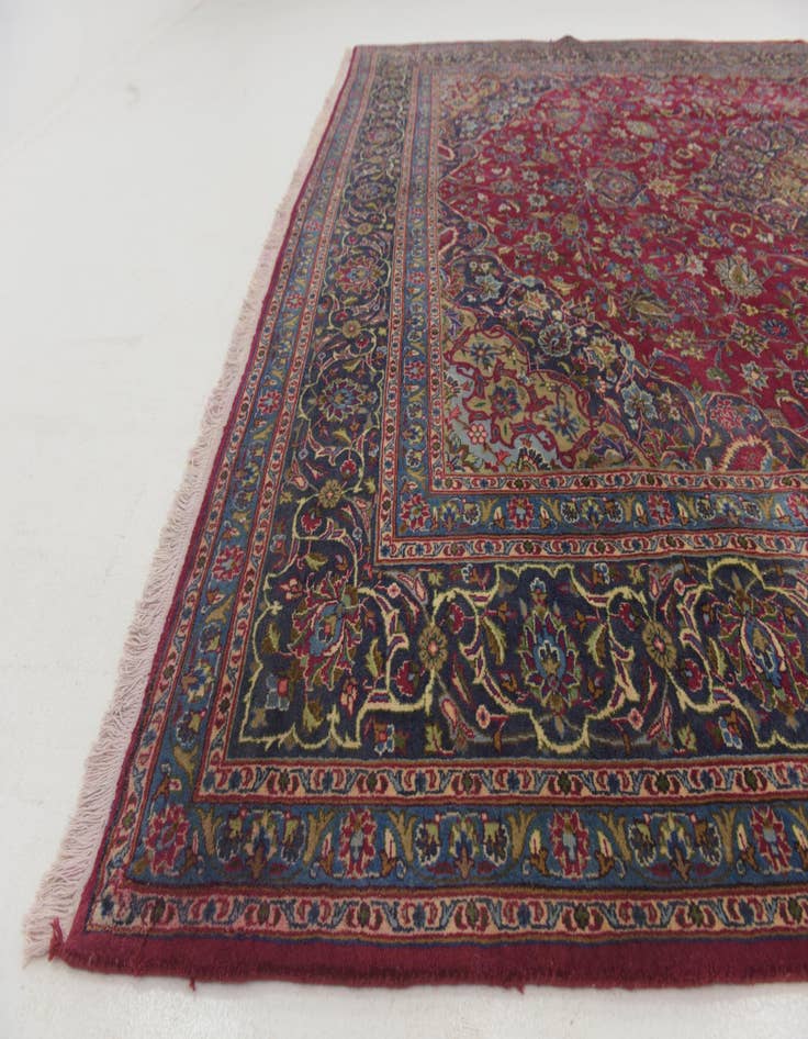 Detail image of 10' x 12' 6  Hand Knotted Mashad Persian Wool Rug