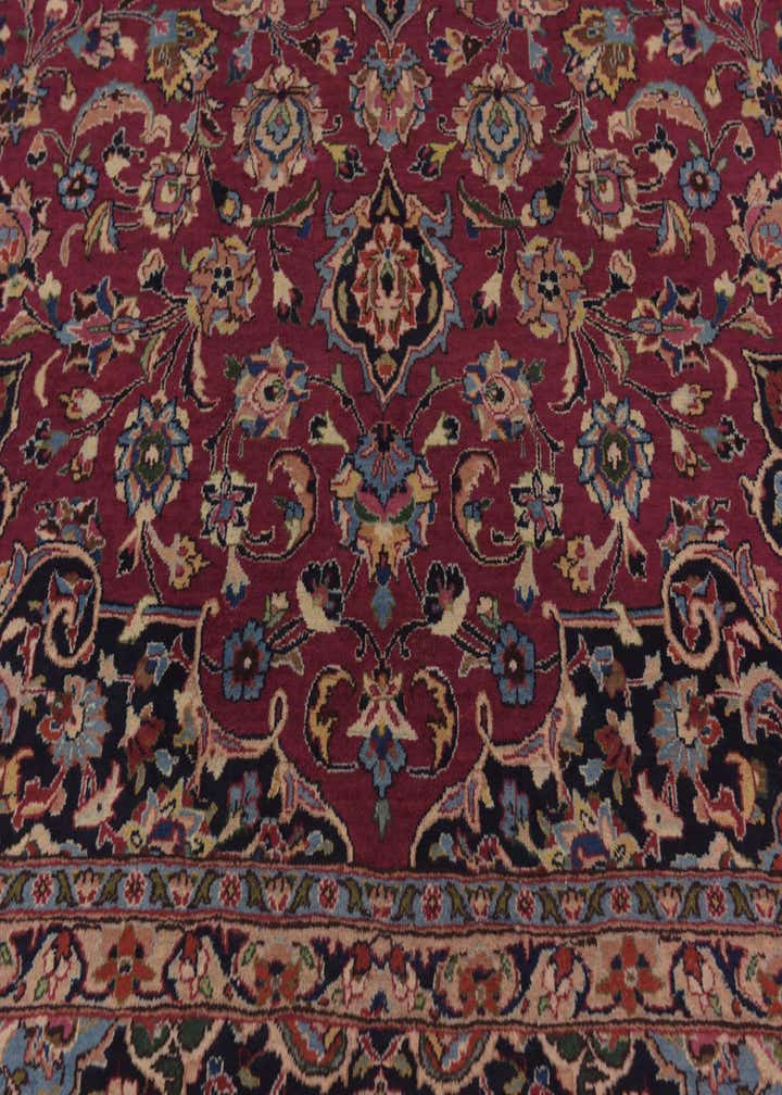 9' 10 x 12' 6 Hand Knotted Mashad Persian Wool Rug