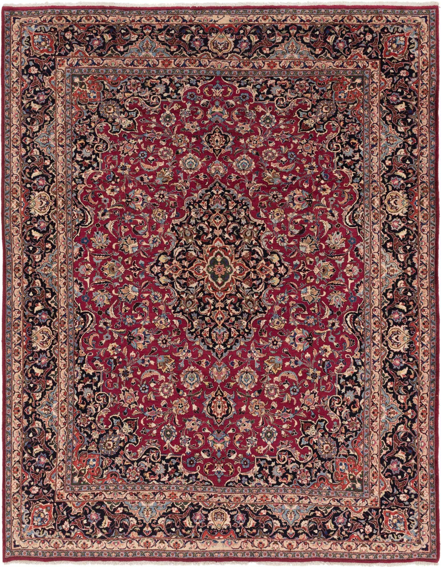 9' 10 x 12' 6 Hand Knotted Mashad Persian Wool Rug