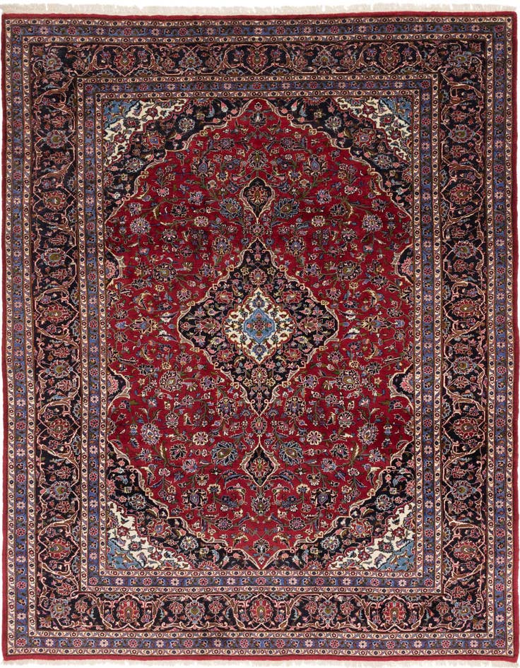 Detail image of 9' 7 x 13' 4 Hand Knotted Mashad Persian Wool Rug