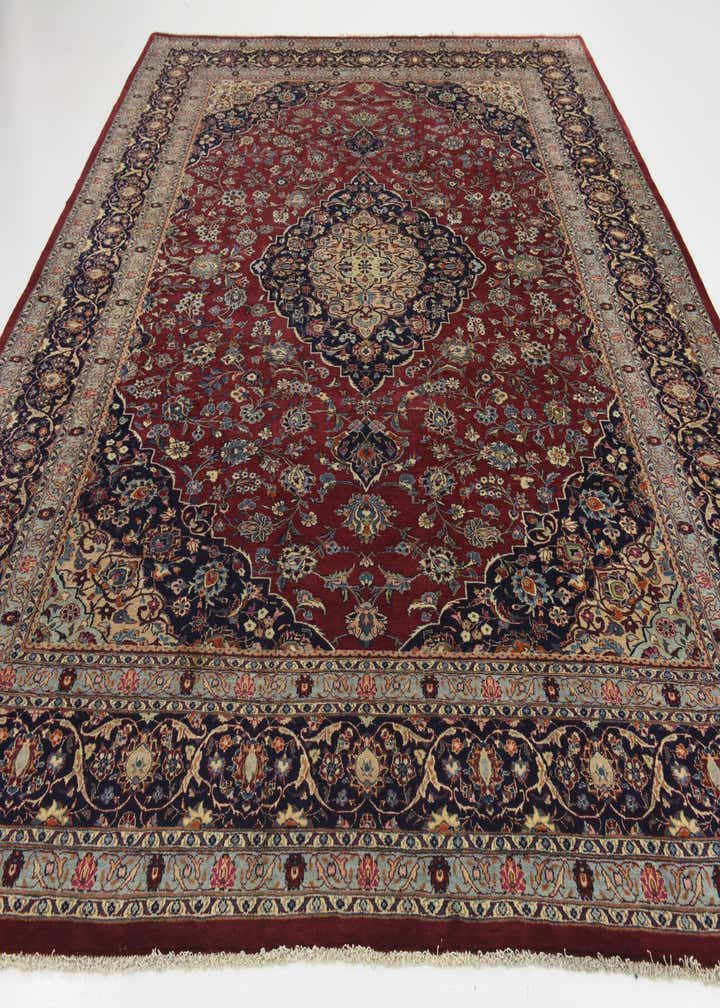 10' x 12' 7 Hand Knotted Mashad Persian Wool Rug