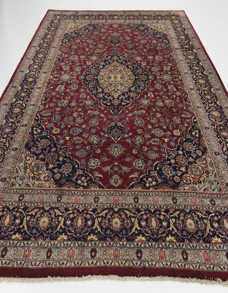 Detail image of 10' x 12' 7 Hand Knotted Mashad Persian Wool Rug
