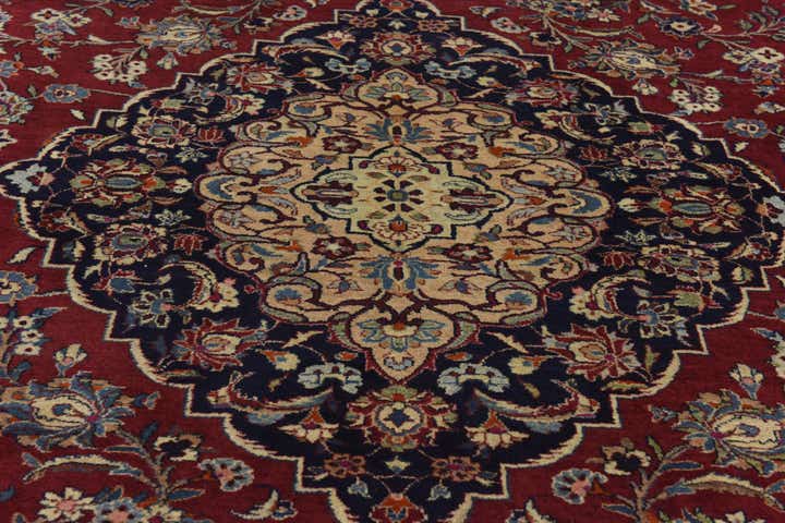 10' x 12' 7 Hand Knotted Mashad Persian Wool Rug