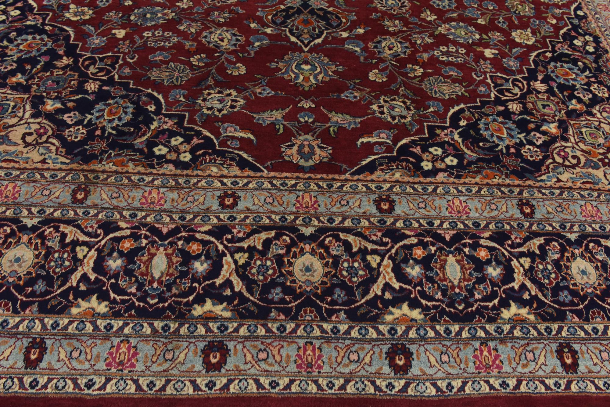 10' x 12' 7 Hand Knotted Mashad Persian Wool Rug
