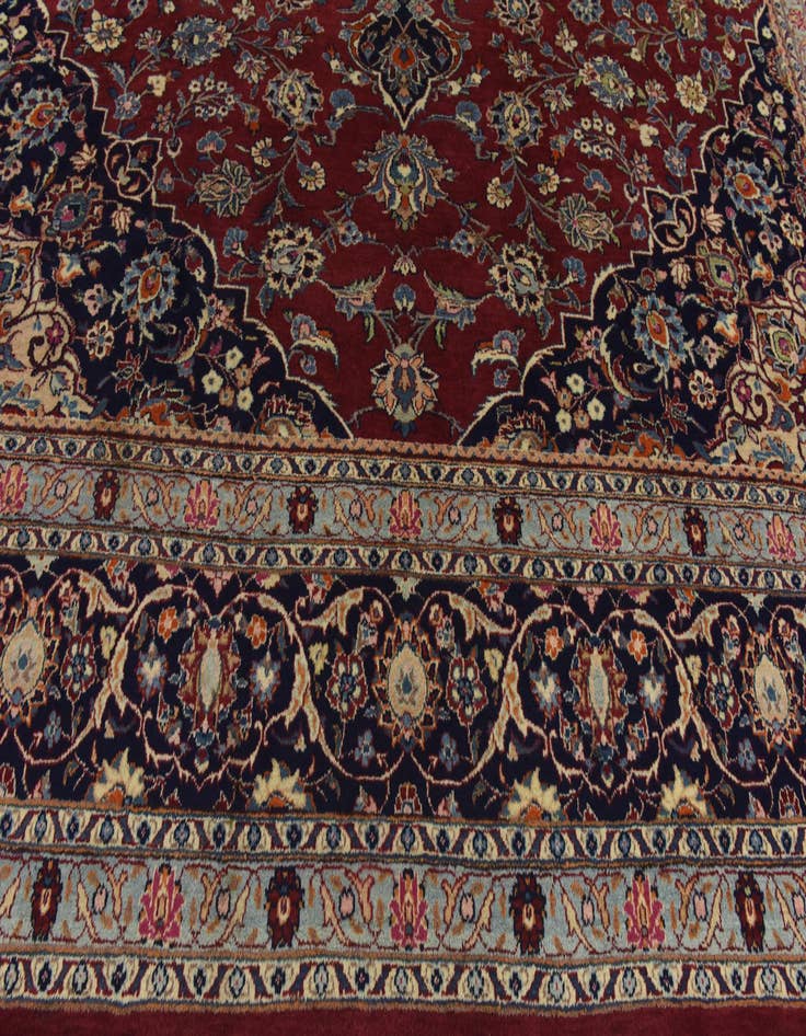 Detail image of 10' x 12' 7 Hand Knotted Mashad Persian Wool Rug