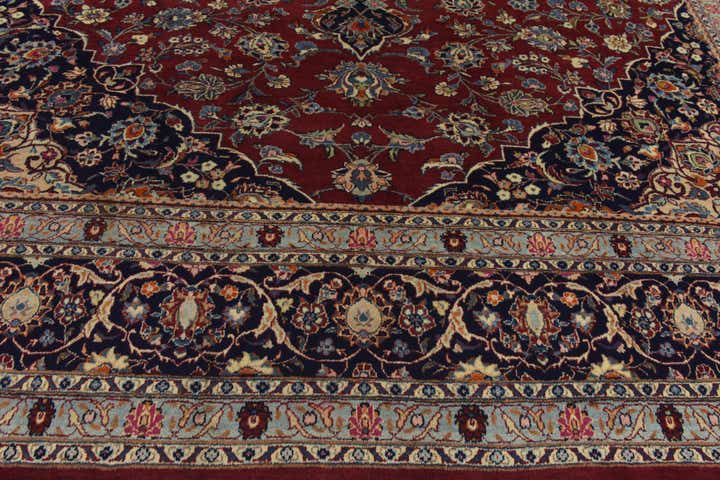 10' x 12' 7 Hand Knotted Mashad Persian Wool Rug