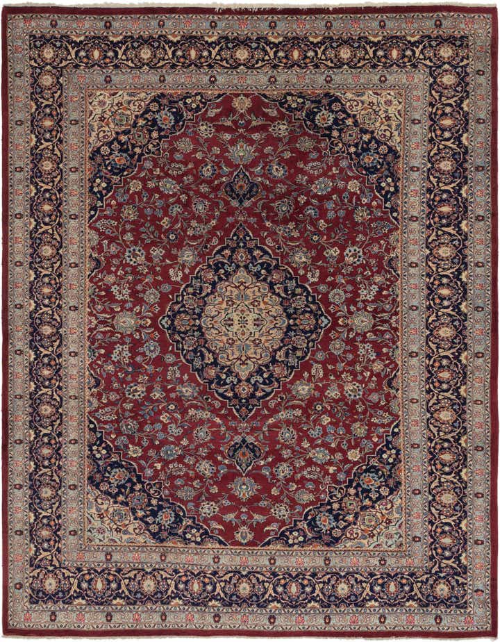 10' x 12' 7 Hand Knotted Mashad Persian Wool Rug