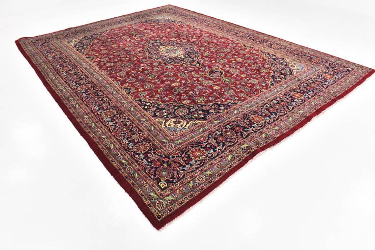 Detail image of 9' 8 x 12' 7 Hand Knotted Mashad Persian Wool Rug