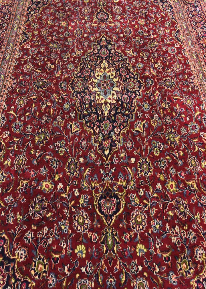 9' 8 x 12' 7 Hand Knotted Mashad Persian Wool Rug