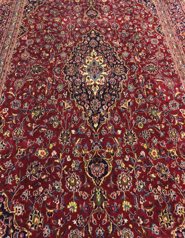 Detail image of 9' 8 x 12' 7 Hand Knotted Mashad Persian Wool Rug