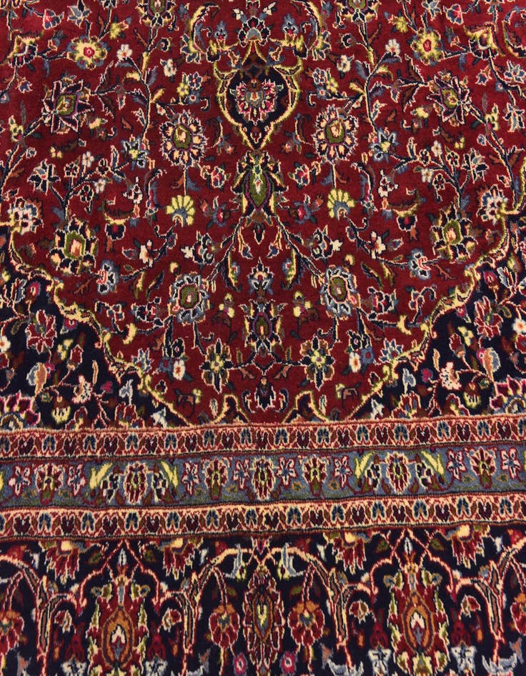 Detail image of 9' 8 x 12' 7 Hand Knotted Mashad Persian Wool Rug