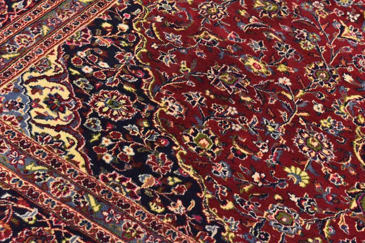 9' 8 x 12' 7 Hand Knotted Mashad Persian Wool Rug