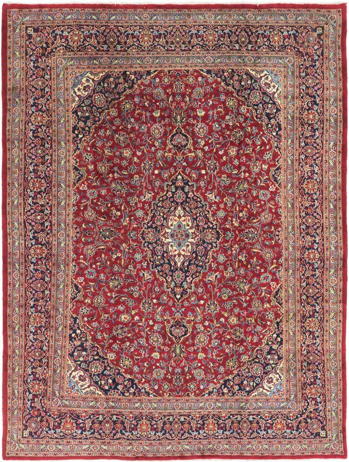 9' 8 x 12' 7 Hand Knotted Mashad Persian Wool Rug