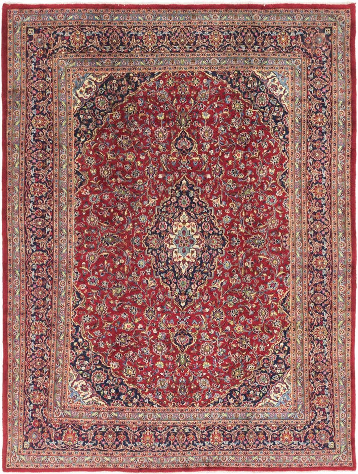 Detail image of 9' 8 x 12' 7 Hand Knotted Mashad Persian Wool Rug