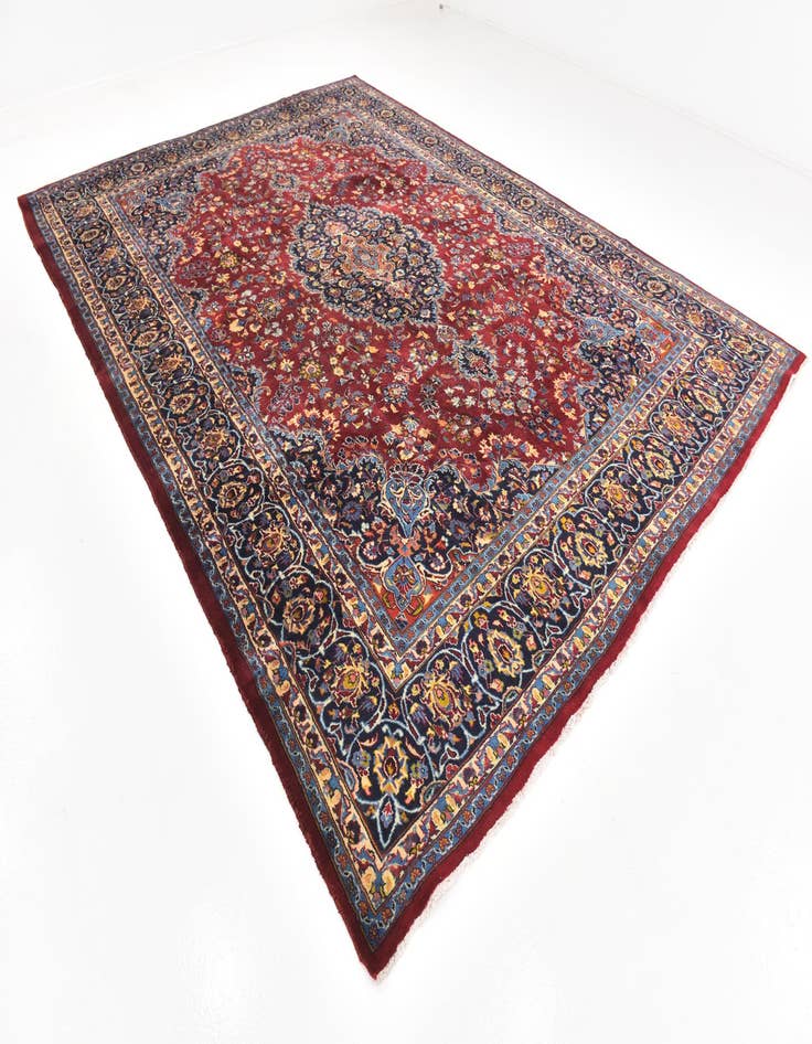 Detail image of 9' 6 x 12' 10 Hand Knotted Mashad Persian Wool Rug