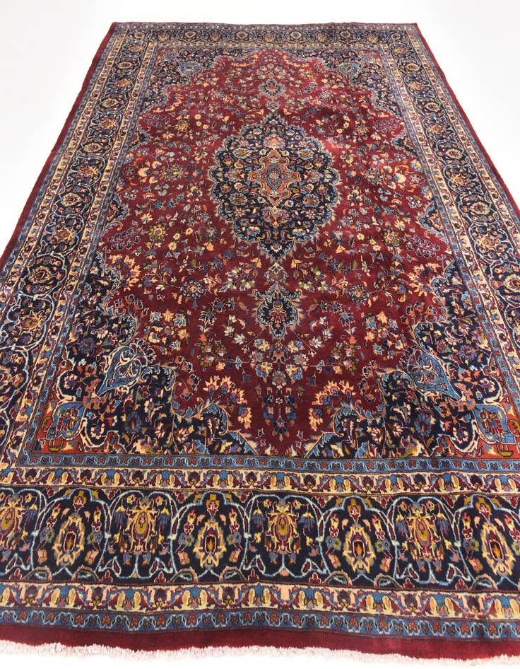 Detail image of 9' 6 x 12' 10 Hand Knotted Mashad Persian Wool Rug