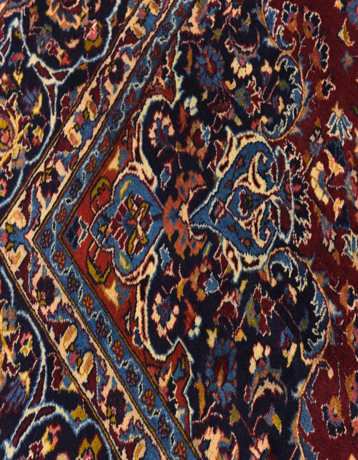 Detail image of 9' 6 x 12' 10 Hand Knotted Mashad Persian Wool Rug