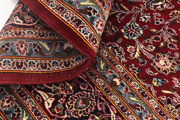 Detail image of 9' 9 x 12' 9 Hand Knotted Mashad Persian Wool Rug