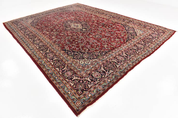 Detail image of 9' 9 x 12' 9 Hand Knotted Mashad Persian Wool Rug