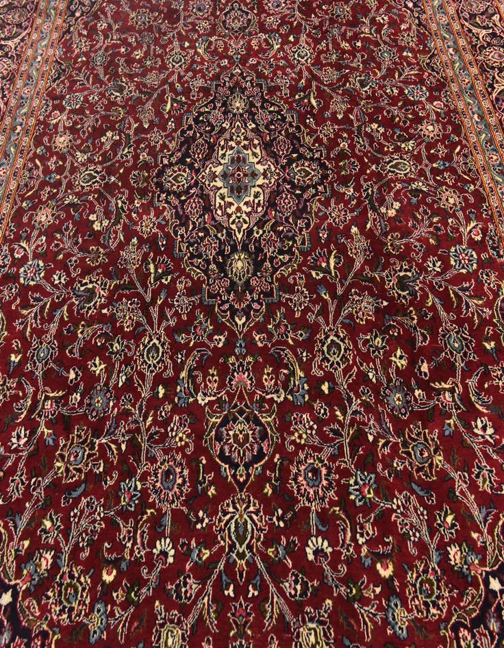 Detail image of 9' 9 x 12' 9 Hand Knotted Mashad Persian Wool Rug