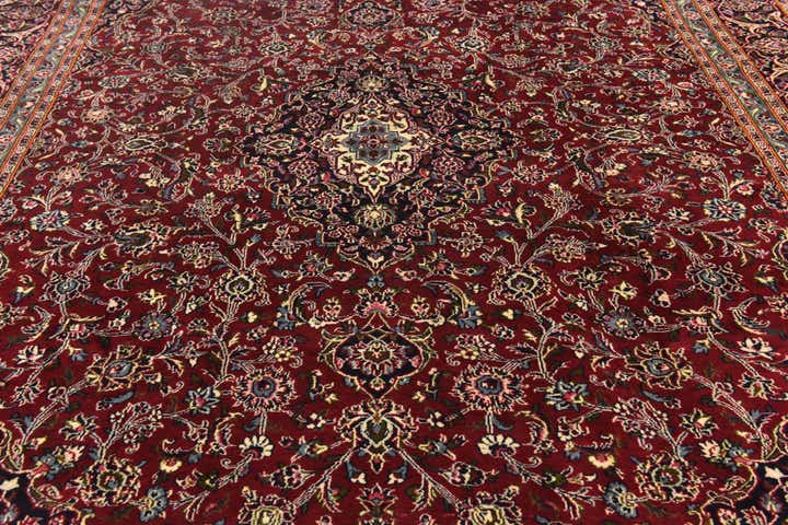 9' 9 x 12' 9 Hand Knotted Mashad Persian Wool Rug