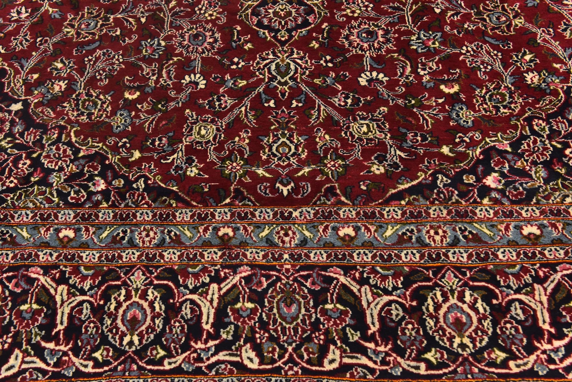 9' 9 x 12' 9 Hand Knotted Mashad Persian Wool Rug