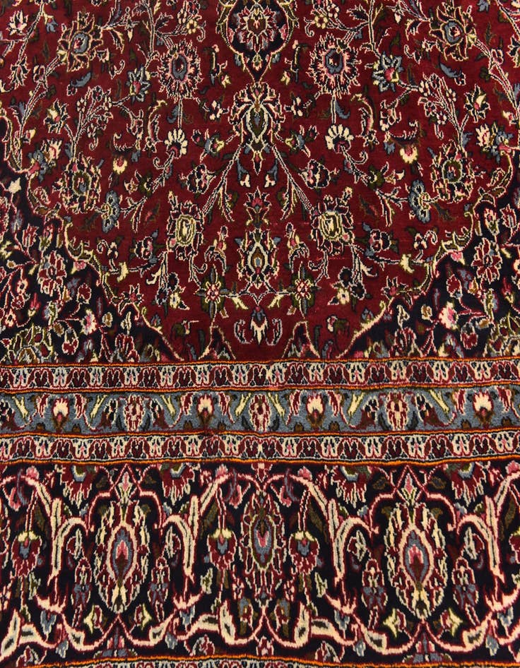 Detail image of 9' 9 x 12' 9 Hand Knotted Mashad Persian Wool Rug