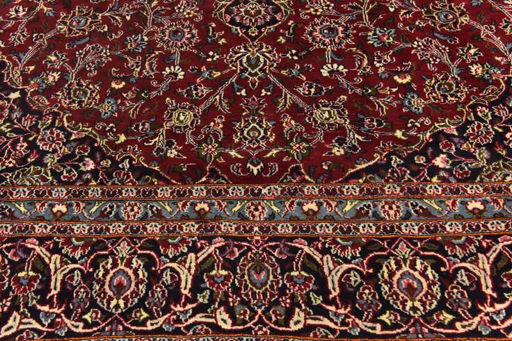 Detail image of 9' 9 x 12' 9 Hand Knotted Mashad Persian Wool Rug