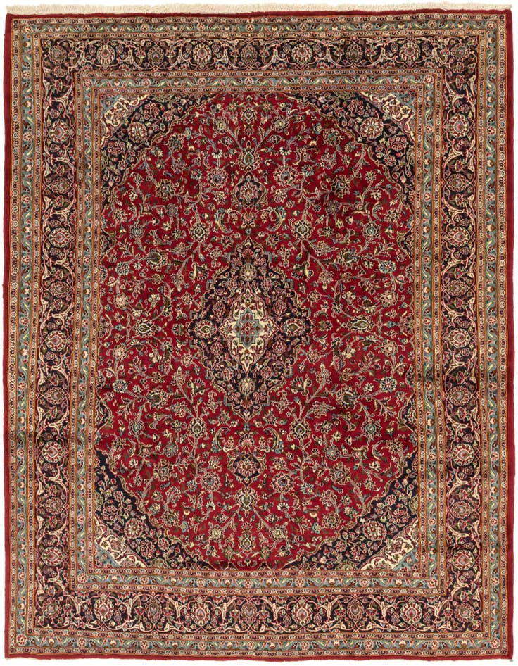 Detail image of 9' 9 x 12' 9 Hand Knotted Mashad Persian Wool Rug
