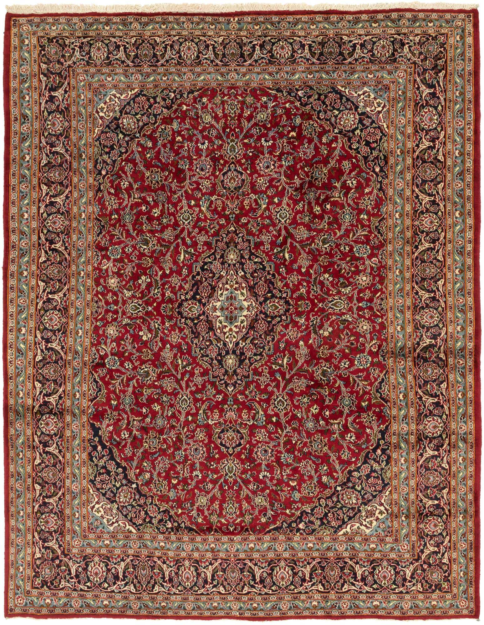 9' 9 x 12' 9 Hand Knotted Mashad Persian Wool Rug